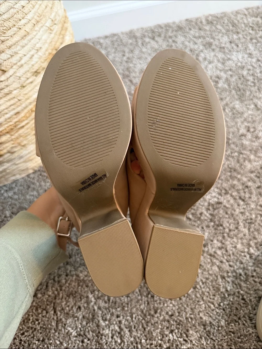 DV by Dolce Vita Tan Crisscross Platform Wedge Sandals